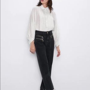 Zara Polka Dot Blouse with Full Sleeves